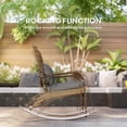 thumbnail image 4 of Outsunny Outdoor Wicker Adirondack Rocking Chair with Seat Cushion Pillow, 4 of 10