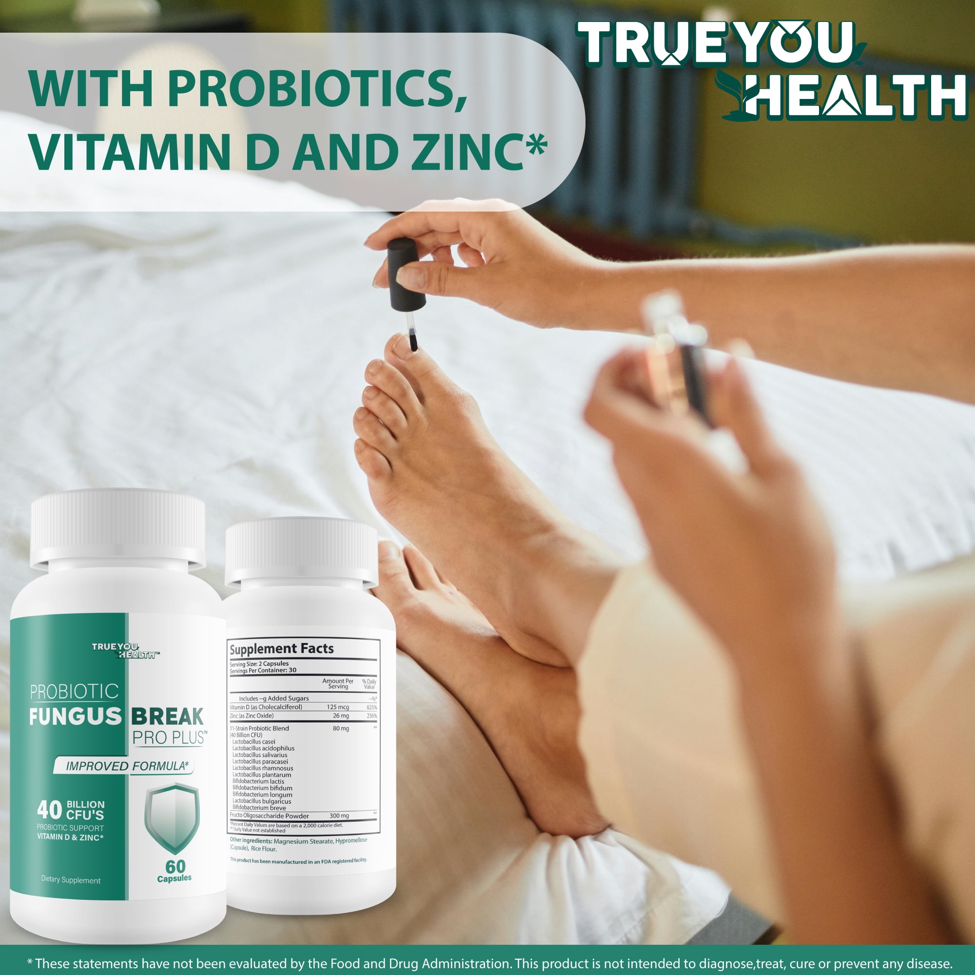 Probiotic Fungus Break Pro Plus - Improved Formula - Our Best Nail Fungus Probiotics For Nail Fungus Care - Best Nail Fungus Pills - Natural Nail Fungus Care Best Nail Fungus Treatment Probiotic Pill