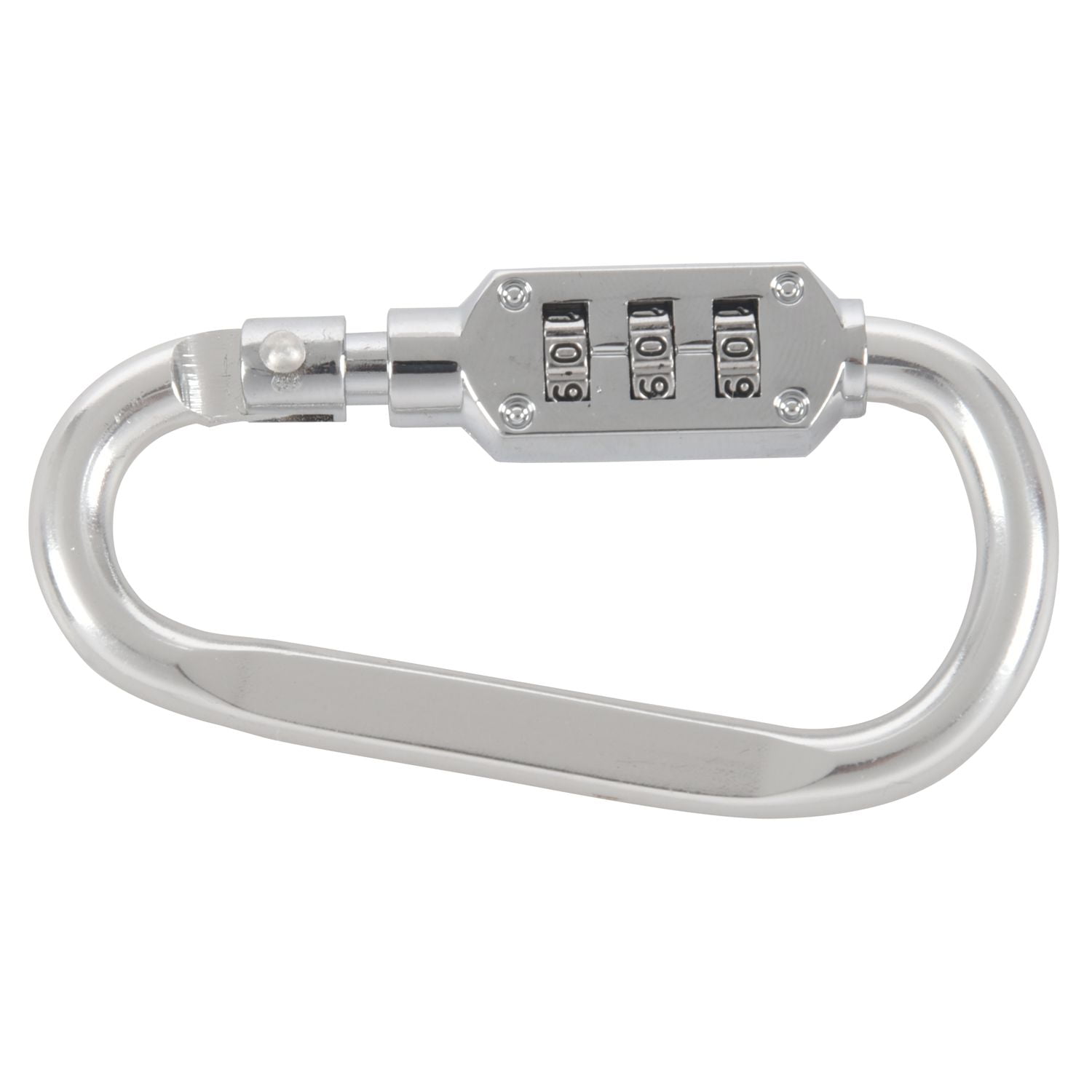 with combination padlock 3 digits numbers padlock carabiners silver X2J9