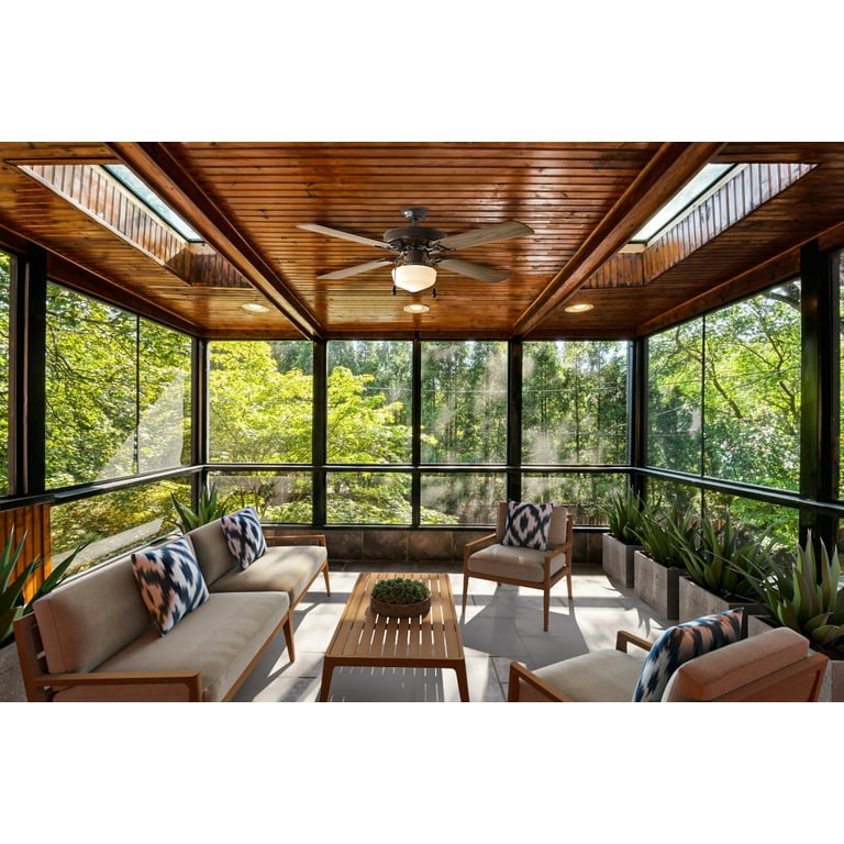 Mainstays 42 inch Downrod Ceiling Fan with Light Kit, Bronze