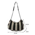 thumbnail image 1 of Bolsa de mujer casual tejido de hombro con asa de perla de playa de verano (negro) Likrtyny Para Estrenar, 1 of 8
