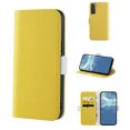 thumbnail image 1 of TECH CIRCLE Case for Samsung Galaxy S21 FE,Lychee Texture PU Leather Card Slots Wallet Cover,Magnetic Clasp Flip Kickstand Phone Protective Case,Yellow, 1 of 10