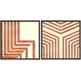 thumbnail image 3 of PixonSign Framed Wall Art Print Set Geometric Orange and Gold Maze Pattern Abstract Shapes Digital Art Modern Art Chic Colorful Multicolor Ultra for Living Room, Bedroom, Office - 24"x24"x2 Black, 3 of 5