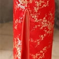 thumbnail image 4 of Cheongsam Long Woven Brocade Cheongsam Split Cheongsam Performance T-show Evening Party Cheongsam Slim-fit Retro Backless, 4 of 5