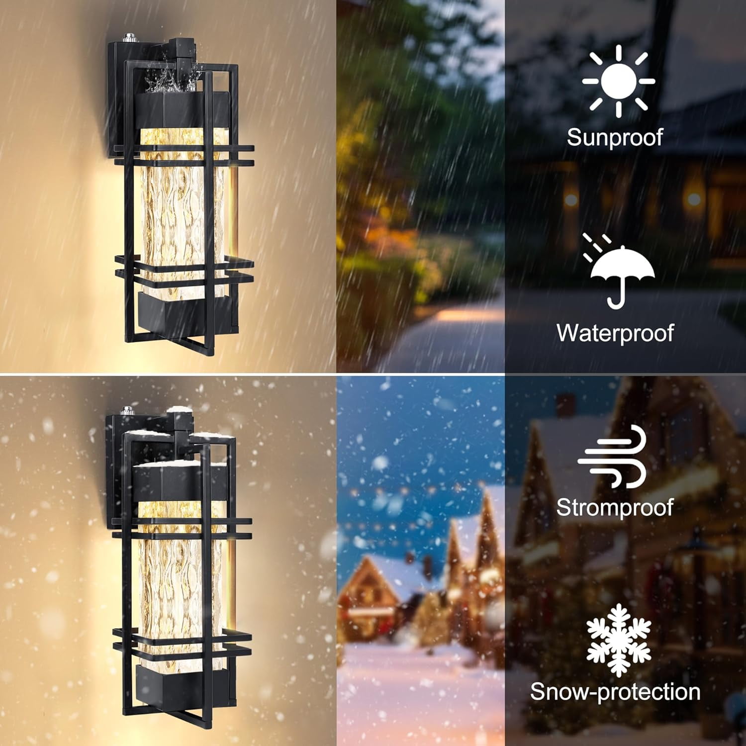 Dusk to Dawn Outdoor Front Porch Light Fixtures Wall Mount,2 Pack Sensor Exterior Lighting Fixtures for House, Waterproof Wall Sconce Lights, Outside Lantern Lamp for Garage, Doorway