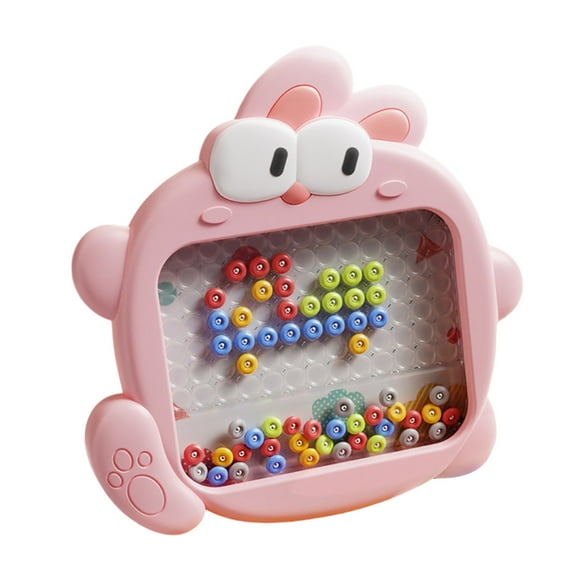 Education Puzzle Toy 2 Cartoon Pointillism Drawing Board for Kids – Interactive ABS Cartoon Ballpoint Pen with Pattern Durable Portable for Young Artists Training Creativity
