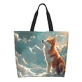 thumbnail image 1 of Disketp Starry Sky Cloud Fox Bolsa Tote Estampada para Mujer, Bolso de Hombro y de Mano para Compras y Viajes, 1 of 8