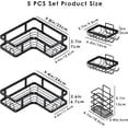 thumbnail image 3 of Organizador de Ducha de Esquina 5 Piezas Sin Taladro - Estante de Baño Inoxidable con Adhesivos Ultra Fuertes, Gran Capacidad para Baño/Cocina (Negro), 3 of 4