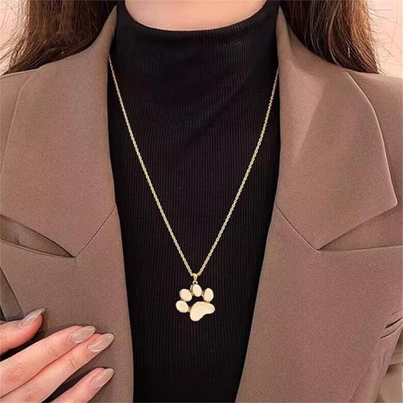 1 PCS Dog Paw Print Pendant Necklace for Women Dainty Gold Silver Minimalist Pet Animal Choker Jewelry(Christmas gift)