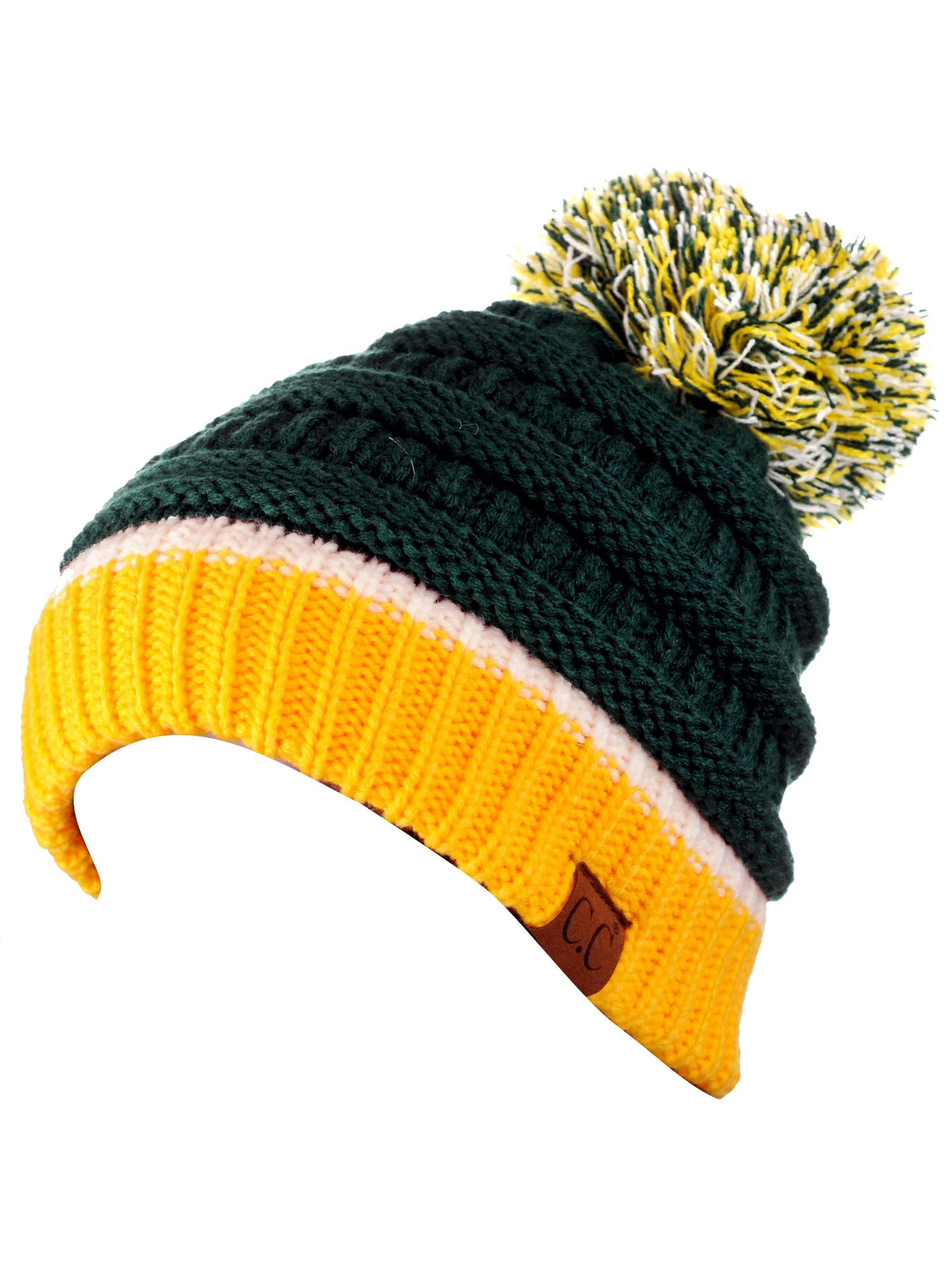 C.C Unisex College High School Team Color Two Tone Pom Pom 