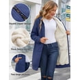 thumbnail image 6 of LVWQ Women's Long Sherpa Lined Hoodie Jacket Full Zip Fleece Sweatshirt Warm Hooded Coat with Pockets Winter Casual Tunic Outerwear, 6 of 7