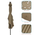 thumbnail image 6 of CHYVARY 10 x 6.5ft LED Outdoor Patio Rectangular Table Umbrellas for Deck, Poolside and Garden, Taupe, 6 of 8