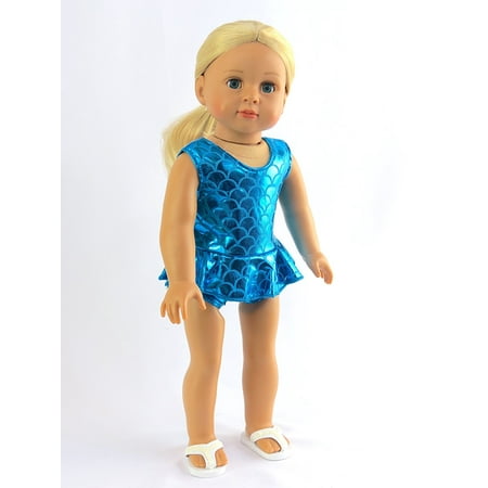 Metallic Mermaid Bathing Suit for 18 Inch Doll | Fits 18