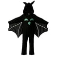 thumbnail image 4 of REDARER Kids Halloween Bat Cosplay Jumpsuit with Hooded Bat Wings Themed Party Dress Up Outfit,3-4 Years, 4 of 4