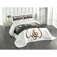 thumbnail image 3 of Ambesonne Music Quilted Bedspread Set 3 Pcs, Broken Cassette, Queen Size, Orange Caramel White, 3 of 5