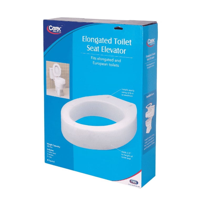 Carex 4.5 Inch Raised Toilet Seat With Arms – Elongated & Round Fit, 300 Lb Capacity, Slip-Resistant