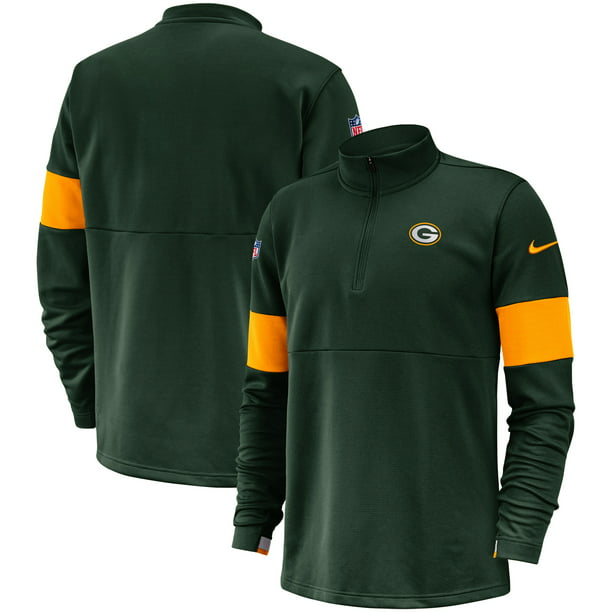 Green Bay Packers Nike Sideline Performance Half-Zip Pullover Jacket ...
