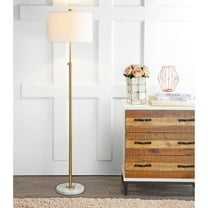 JONATHAN Y June 65" Adjustable Metal/Marble LED Floor Lamp, Brass