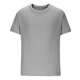 thumbnail image 3 of Ohufall Mens Ribbed T Shirts Fashion Solid Casual Pockets Crew Neck Textured Tees Relaxed Fit Comfortable Short Sleeve Big And Tall Undershirts, 3 of 5