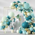 thumbnail image 1 of Ensemble d'Arche Guirlande de Ballons Sarcelle Foncé 133 Pcs Ballons Bleu Vert à Double Rembourrage Ensemble de Ballons Turquoise Pailletés Réutilisables avec Papillon Latex Ballons Métalliques Dorés Kit, 1 of 7