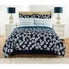 Mainstays Floral Navy Bed in a Bag Bedding