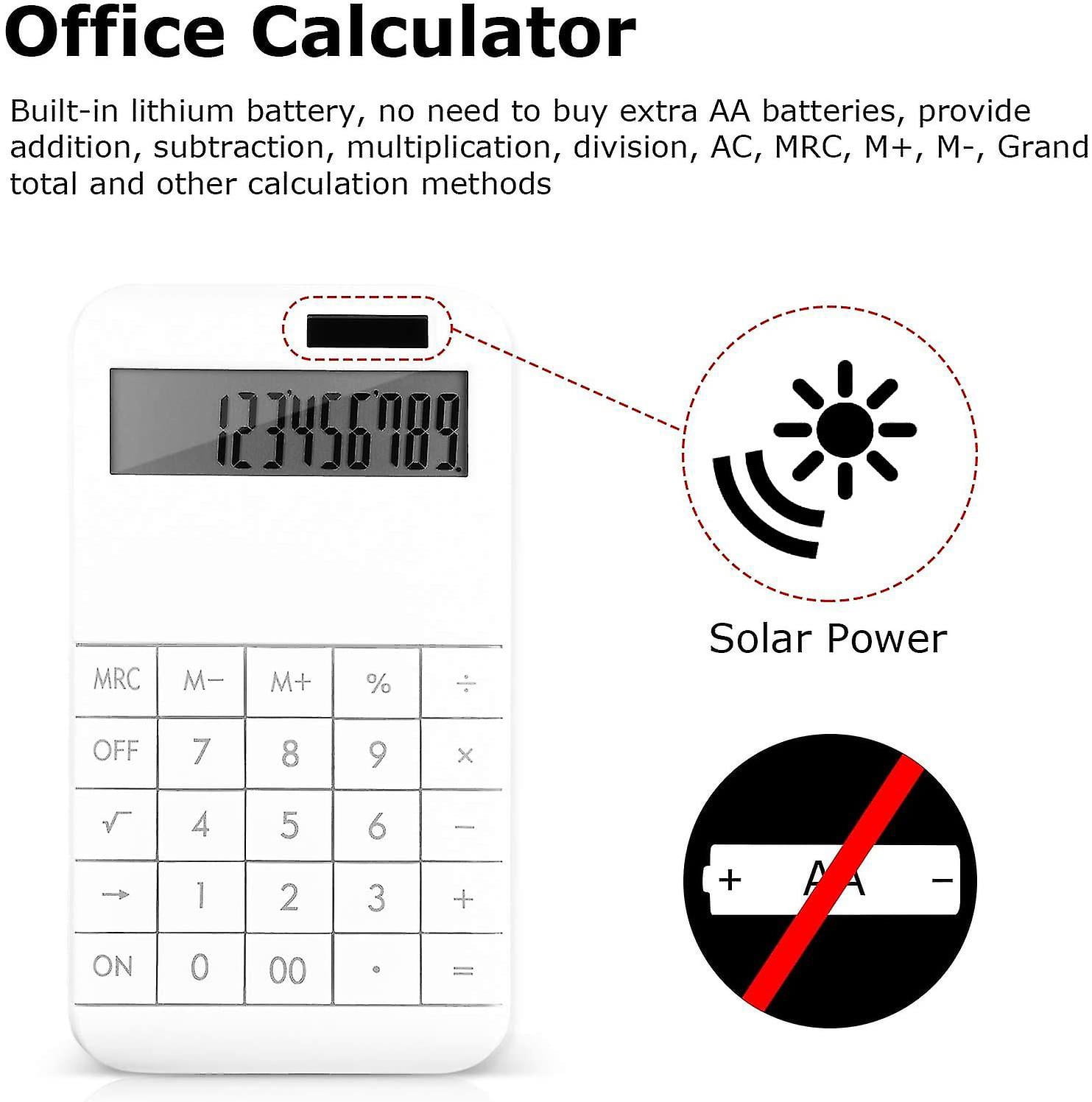 Basic Standard Calculator 12 Digit Desktop Calculator With Large Lcd Display For Office, School, Home Business Use, Modern Design