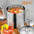 thumbnail image 3 of Stainless Steel Cookware Stockpot, 35 Quart Heavy Duty Induction Soup Pot with Stainless Steel Lid and Strong Riveted Handles, Even Heat Distribution, Compatible with Most Cooktops, 3 of 8