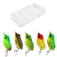 thumbnail image 1 of Cebos LIXADA - Kit de 5 señuelos de pesca blandos, cebos de pesca de rana biónica, señuelos flotantes realistas, cebo artificial con anzuelo, aparejos de pesca, 2.2 in 0.4 oz / pc Lixada Cebos, 1 of 7