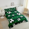thumbnail image 4 of Erosebridal Sport Soccer Comforter Sets Queen Size,Geometric Stripes Bedding Queen Comforter Set,Microfiber Reversible Bedding Sets Queen with Comforter,Stars Decor, 4 of 8
