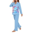 thumbnail image 5 of DISNIMO Axolotl Print Womens Two Piece Pajama Sets Long Sleeve Sleepwear with Matching Long Pants Casual Loose Lounge Set with Pocket Button Down Loungewear Nightwear, XS, 5 of 7