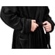thumbnail image 5 of Bata de felpa con capucha NY Threads, talla pequeña/mediana, negra, 5 of 6