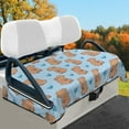 thumbnail image 2 of Yuyamidu Cute Capybara Golf Cart Seat Covers Blue Heart Golf Cart Seat Towel Blanket for 2-Person Seats Club Car Comfortable Flannel Golf Cart Accessories, 2 of 8