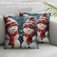 thumbnail image 3 of Orinice Snowmen Winter Red Hats Graphic Decorative Throw Pillow Cover for Home, Couch, Living Room - Festive Christmas Decor, 1PC 12x12in, 3 of 5