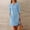 Blue, variant on Women's Dress, Crewneck Casual Knee-Length Dress, Loose Half Sleeve Polyester Dress with Front Pockets, Comfortable Everyday Wear