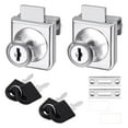 thumbnail image 2 of 2 Pack Glass Cabinet Lock Single Glass Door Locks Display Cabinet Replacement, 2 of 7