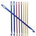 thumbnail image 2 of 9 agujas de ganchillo de metal con agujeros para tejer a mano, ideales para manualidades y tejer con hilo, 2 of 7