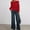 Red, variant on Women's Long Sleeve Off Shoulder Pullover Sweater Loose Fit Red Sweaters Women Warm Womens Cozy Sweaters