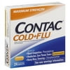 Contac Cold + Flu Maximum Strength Caplets Nasal Decongestant/Pain Reliever - Fever Reducer/Antihistamine 24 Ct