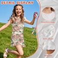 thumbnail image 5 of ZIATUBLE4S Palm Tree Hibiscus Print Girls Jumpsuit Summer Casual Romper Flutter Sleeves One-Piece Playsuit Elastic High Waist Kids Outfit with Pockets for 7-8 Y, 5 of 6