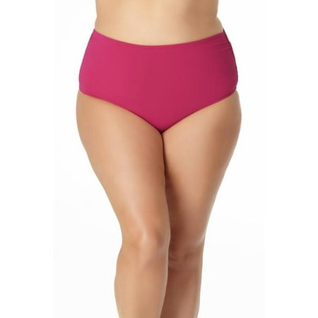 Anne Cole BERRY Plus Size High-Waist Bikini Swim Bottom, US 20W