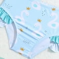thumbnail image 5 of NIEWTR Girls Swimsuit Fashion Cute Cartoon Print Ruffled Edge Split Beach Swimsuit Swimwear Beach Bathing Suit for Summer Vacation 18-24 Months Light Blue, 5 of 7