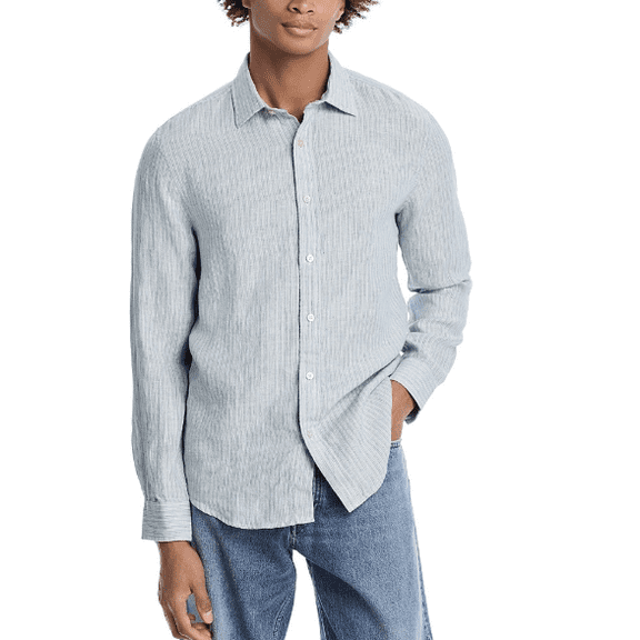 The Men's Store at Bloomingdale's Pencil Stripe Standard Fit Linen Shirt