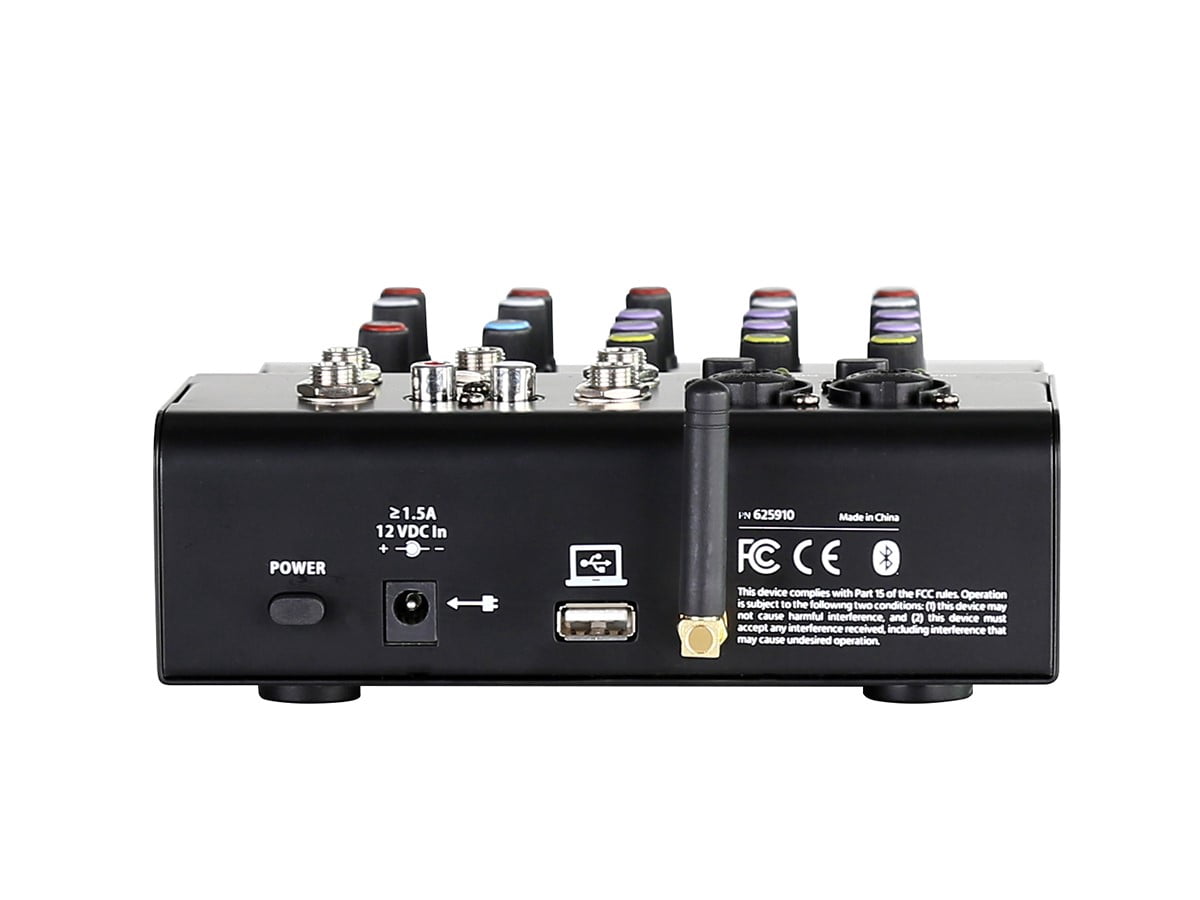 Monoprice ix4B 4-Channel Live Sound and Recording Mixer with Bluetooth, USB, and On Board Delay Effect - Stage Right Series