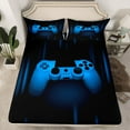 thumbnail image 2 of Homewish 4D Game Console Bed Sheets for Boys, Neon Blue Gamepad King Sheets, Modern Video Game Player Sheet Set, Breathable Home Decor, 4 Pieces, 2 of 7