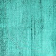 thumbnail image 1 of Ahgly Company Machine Washable Indoor Square Persian Turquoise Blue Traditional Area Rugs, 4' Square, 1 of 4