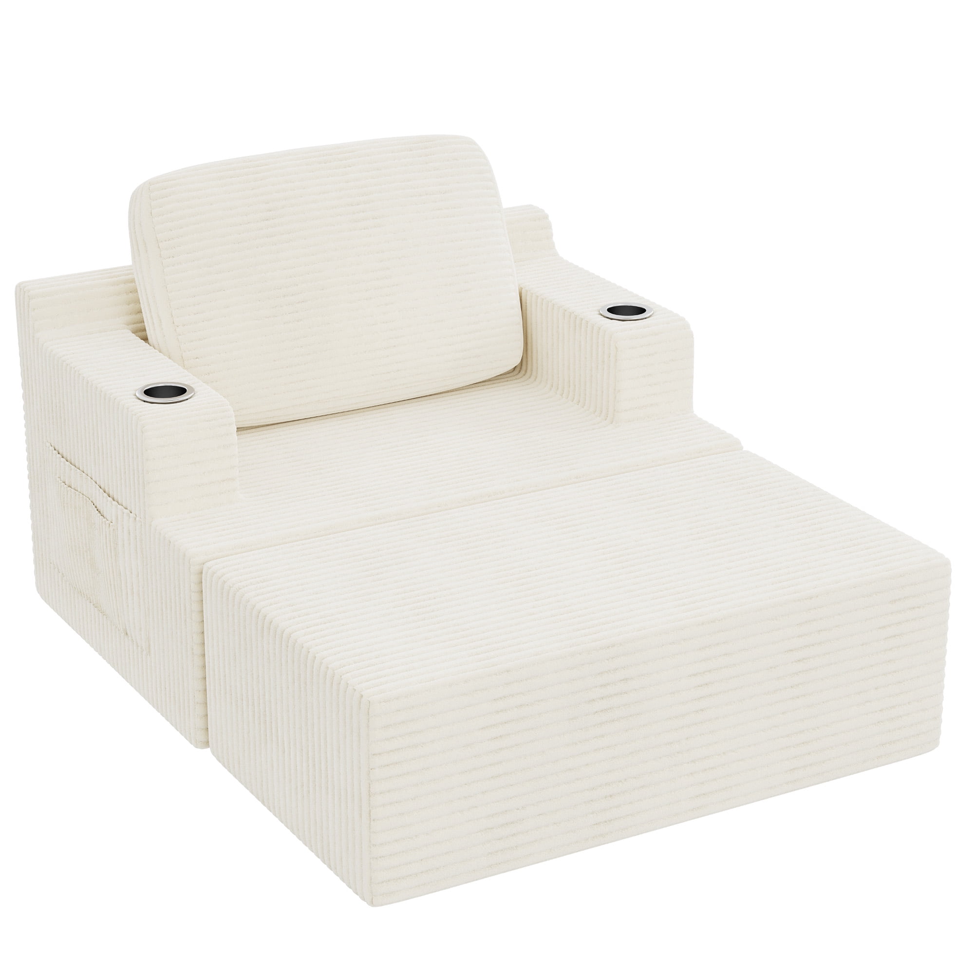 Homall Oversized Boneless Sofa Chair Deep Seat Sleeper Sofa Chaise Lounge Chair Indoor for living room,White