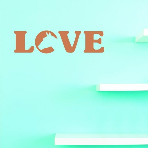Custom Decals Love Horses Wall Art Size: 10 X 36 Inches Color: Multi