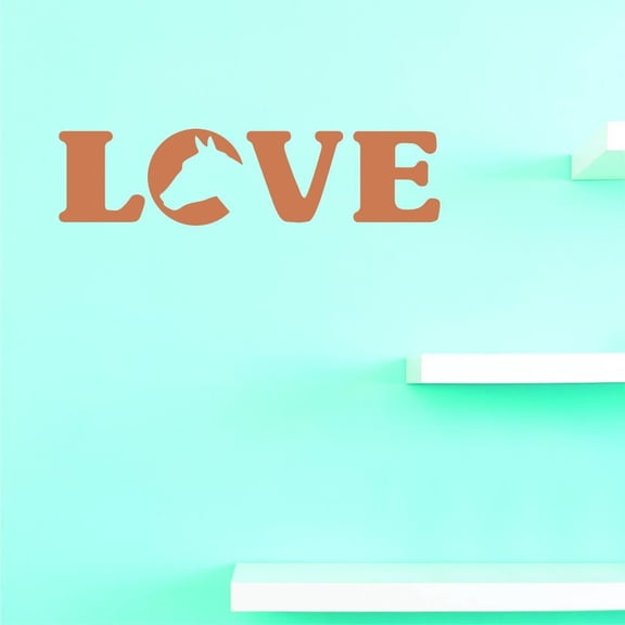 Custom Decals Love Horses Wall Art Size: 6 X 20 Inches Color: Multi