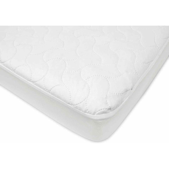 American Baby Company Quilt-Like Crib and Toddler Protective Pad Cover - White