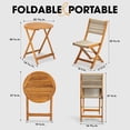 thumbnail image 2 of Patio Bistro Folding Sets, 1 Round Table with 2 Rope Chairs, FSC Acacia Wood, Summer Leaf, 2 of 10